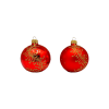 Exklusives 40er Christbaumschmuck Set in Bordeaux-Rot und Eislack-Gold bemalt , mundgeblasen und lie_3-559-637-638-639-655